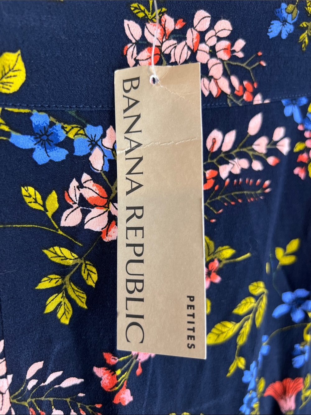 NWT Banana Republic | Midi Wrap Skirt Navy Floral Petite 2 - Picture 5 of 13